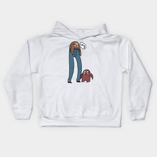 Tall Sloth Wearing Pants Kids Hoodie